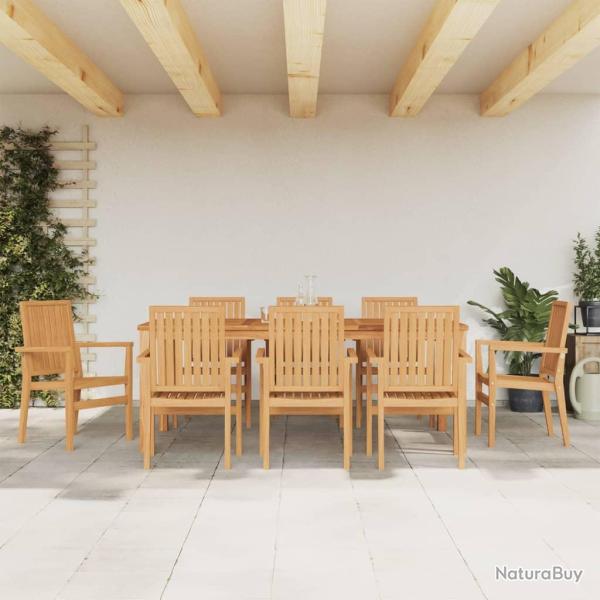 Chaises de empilables lot de 8 56,5x57,5x91 cm bois teck
