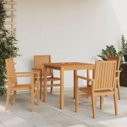 Ensemble &agrave; manger 5 pi&egrave;ces, en bois de teck massif, pour la salle &agrave; manger