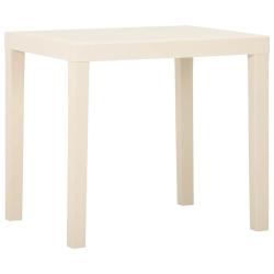 Table blanche en plastique pour le jardin, 79 &times; 65 &times; 72 cm