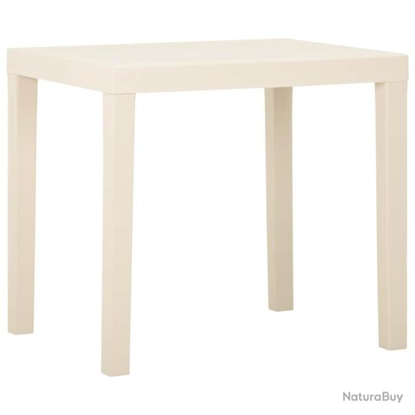 Table blanche en plastique pour le jardin, 79 � 65 � 72 cm
