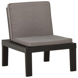 Chaise de salon de avec coussin Plastique Gris