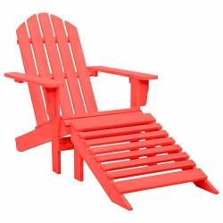 Chaise de Adirondack avec pouf Bois de sapin Rouge