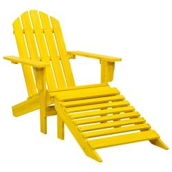 Chaise de Adirondack avec pouf bois de sapin jaune