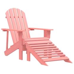 Chaise de Adirondack avec pouf bois de sapin solide rose