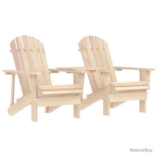 Chaises de Adirondack avec table bois de sapin solide
