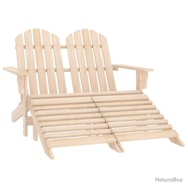 Chaise de Adirondack 2 places et repose-pied sapin