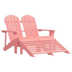 Chaise de Adirondack 2 places et pouf sapin rose