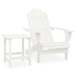Chaise de Adirondack avec table Bois de sapin Blanc
