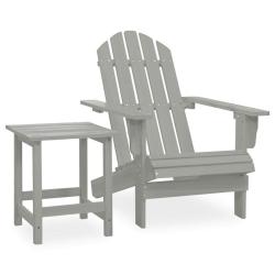 Chaise de Adirondack avec table Bois de sapin Gris