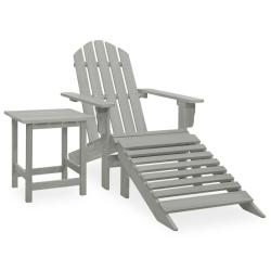 Chaise de Adirondack avec pouf et table Sapin Gris