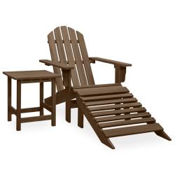 Chaise de Adirondack avec pouf et table Sapin Marron
