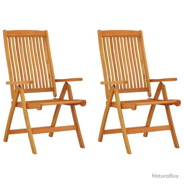 Chaises de pliables lot de 2 Bois d'eucalyptus massif
