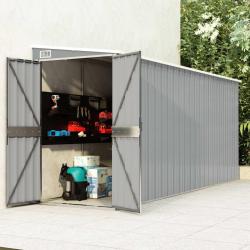 Abri de mural Gris 118x382x178 cm Acier galvanis&eacute;