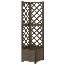 Jardini&egrave;re d'angle en treillis Gris 40x40x150 cm Bois de sapin