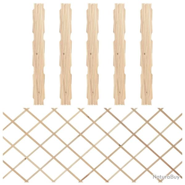 Cl�tures en treillis 5 pcs Bois de sapin massif 180x80 cm