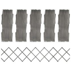 Cl&ocirc;ture &agrave; treillis 5 pcs Gris Bois de sapin massif 180x30 cm