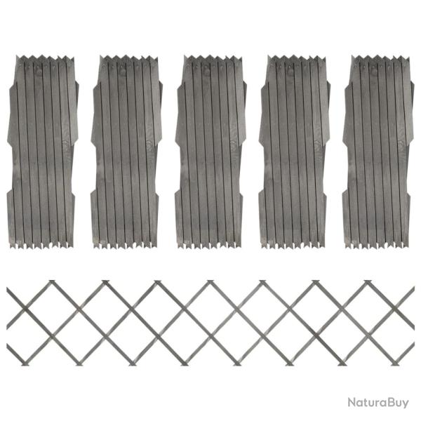 Cl�ture � treillis 5 pcs Gris Bois de sapin massif 180x30 cm