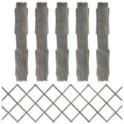 Cl&ocirc;ture &agrave; treillis 5 pcs Gris Bois de sapin massif 180x60 cm