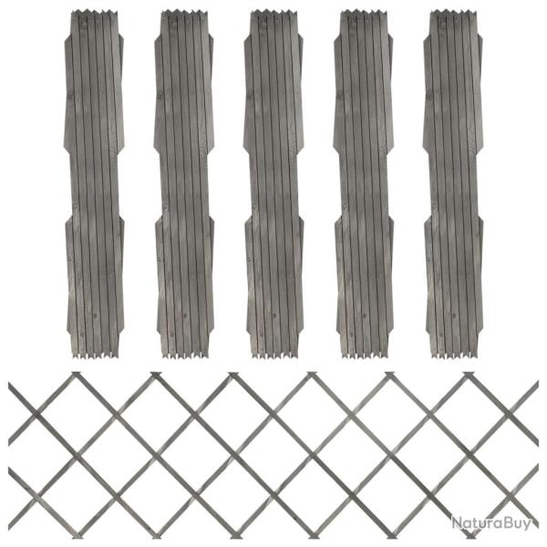 Cl�ture � treillis 5 pcs Gris Bois de sapin massif 180x60 cm