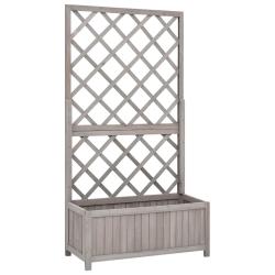 Jardini&egrave;re &agrave; treillis de Gris 70x30x135 cm Bois de sapin