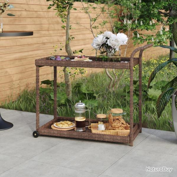 Chariot de bar Marron 100x45x83 cm R�sine tress�e