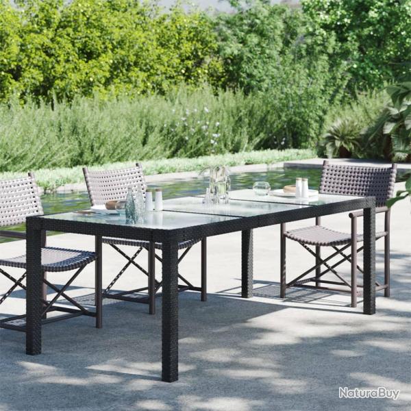 Table de Noir 190x90x75 cm Verre tremp�/r�sine tress�e