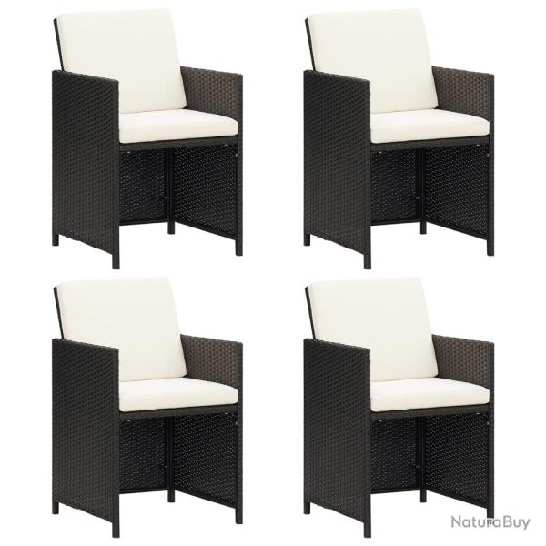 Chaises de lot de 4 R�sine tress�e Noir