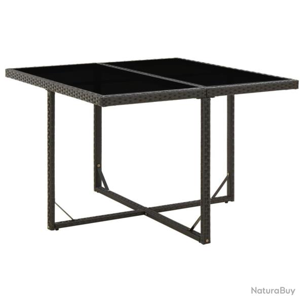 Table de Noir 109x107x74 cm R�sine tress�e et verre