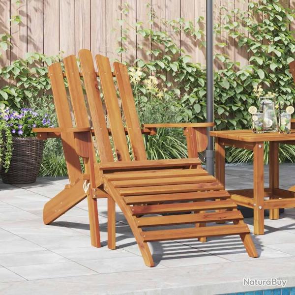 Chaise de Adirondack et repose-pied Bois d'acacia massif