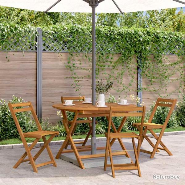 Table pliable de 110 cm Bois d'acacia massif
