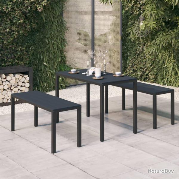 Ensemble � manger de 3 pcs acier et WPC noir