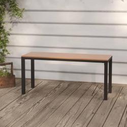 Banc de 110 cm acier et WPC marron et noir