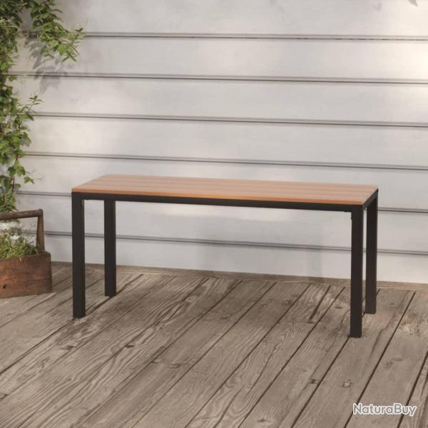 Banc de 110 cm acier et WPC marron et noir