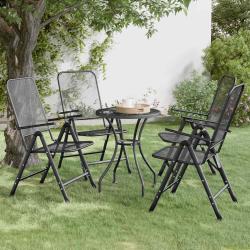 Chaises pliables lot de 4 Maille m&eacute;tallique Anthracite