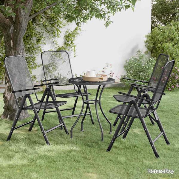 Chaises pliables lot de 4 Maille m�tallique Anthracite