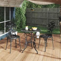 Ensemble de bistro 3 pcs Aluminium coul&eacute; Noir