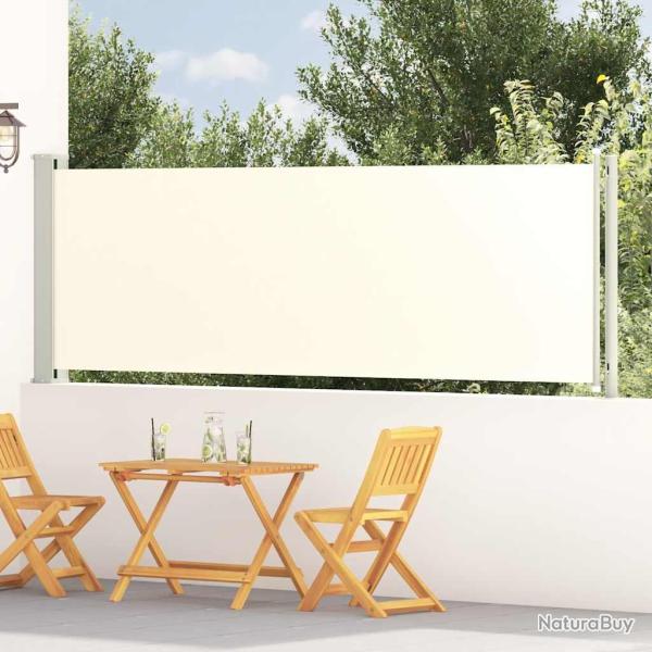 Auvent lat�ral r�tractable de patio 117x600 cm Cr�me