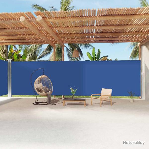 Auvent lat�ral r�tractable Bleu 220x1200 cm