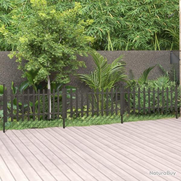 Cl�ture � piquets avec poteaux 3 pcs WPC 614x80 cm