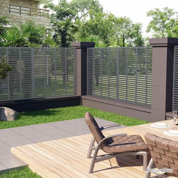 Cl�ture � persiennes WPC 180x180 cm gris