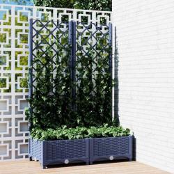 Jardini&egrave;re de avec treillis Bleu Gris 80x40x121,5 cm PP