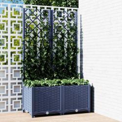 Jardini&egrave;re de avec treillis Bleu Gris 80x40x136 cm PP