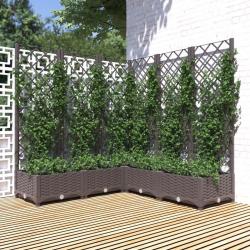 Jardini&egrave;re avec treillis Marron 120x120x121,5 cm PP