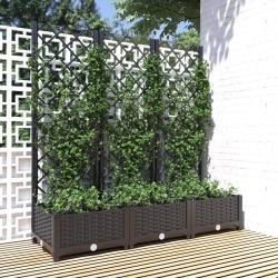 Jardini&egrave;re avec treillis Noir 120 x 40 x 121,5 cm PP