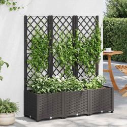 Jardini&egrave;re de avec treillis Noir 120 x 40 x 136 cm PP