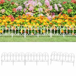 Bordures de pelouse 17 pcs Blanc 10 m PP
