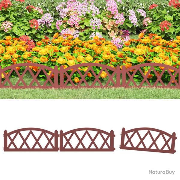 Bordures de pelouse 17 pcs Rouge 10 m PP