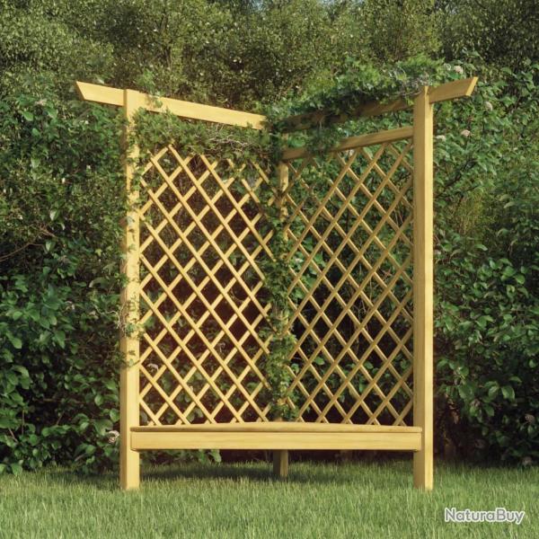 Pergola d'angle avec banc 166x81x174 cm Bois de pin impr�gn�