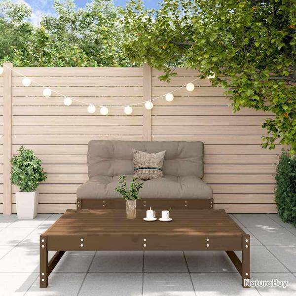 Salon de 2 pcs avec coussins marron miel bois massif