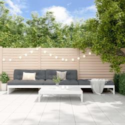 Salon de 4 pcs avec coussins blanc bois massif